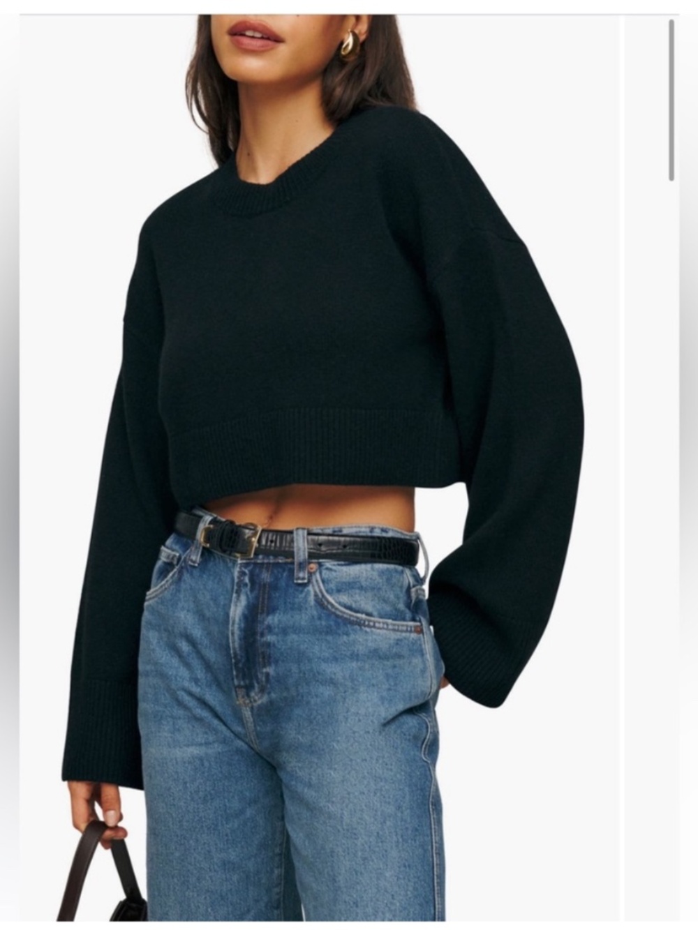 Reformation cashmere sweater cropped